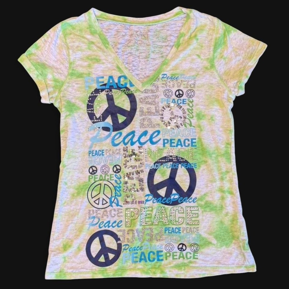 Y2K justice peace sign tee Girls size 14